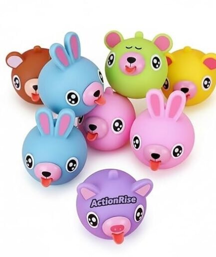 ActionRise Squeeze Play and Sound Stress Ball Relievers Ball Tongue Out (1 Ball Assorted) Screaming Talking Animal Toy for Kids, Cute Squeeze Stress Relief Soft Ball Decorations (Pack of 1)