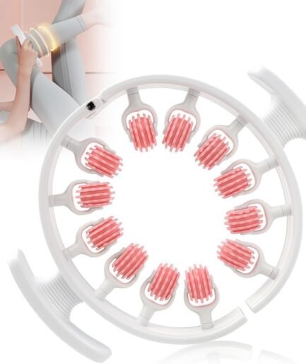 YEPZY Cellulite Massager, 360° Coverage Anti Cellulite Massager with 12 Rollers, Manual Massage Roller Anti-Cellulite Massage Devices for Legs, Glutee, Arms, Thighs & Abdomen (Pink)