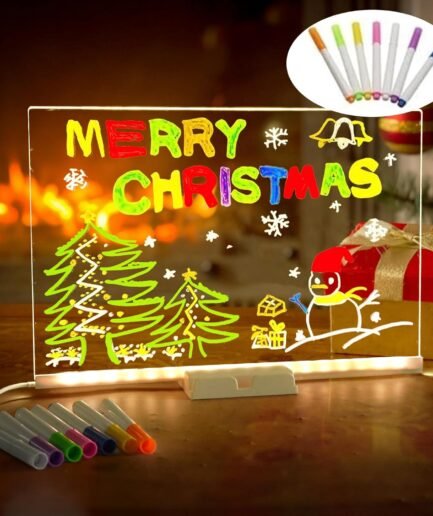 LED Note Board with Colors, Light Up Acrylic Message Board & Business Ultra-Thin Tracing Writing Light Board with 7 Pens