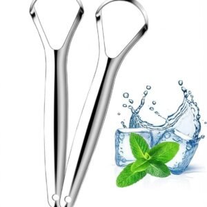 Tongue Cleaner, Tongue Scraper Stainless Steel Tongue Cleaner, 100% Bpa-Free Metal Tongue Scrapers Healthier Breath In Seconds for Adults and Kids Fresher Breath with Case (Pack of 2)