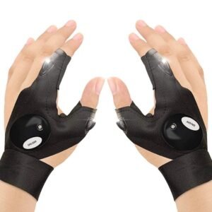 LED Flashlight Gloves Gifts for Men Light Fingerless Outdoor Fishing Gloves Tool Gadgets Gifts for Repairing Working (Hand Gloves Light)